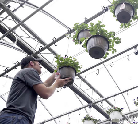 Person holding a white pot